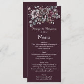 Wine, Dusty Purple, Dark Teal Wedding | Menu (Voorkant / Achterkant)