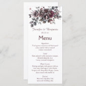 Wine, Dusty Purple, Dark Teal Wedding | Menu (Voorkant / Achterkant)