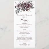 Wine, Dusty Purple, Dark Teal Wedding | Menu (Voorkant)