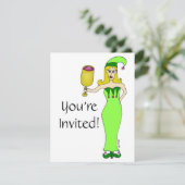 Wine Elf "Drink & be Merry" Kaart (Staand voorkant)