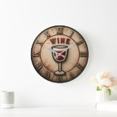 Wine Emoji  Modern Funny Minimalist Bar Decor  Grote Klok (Huis)