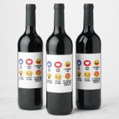 Wine Emojis Wijn Etiket (Flessen)