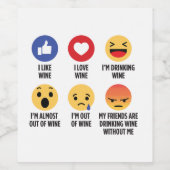 Wine Emojis Wijn Etiket (Enkel label)