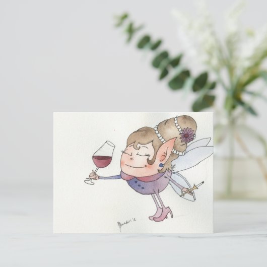 Wine fairy briefkaart (Staand voorkant)