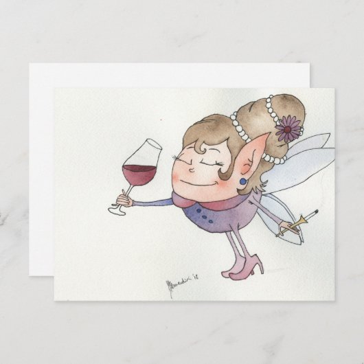 Wine fairy briefkaart (Voorkant / Achterkant)