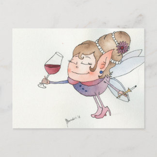 Wine fairy briefkaart