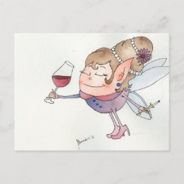 Wine fairy briefkaart