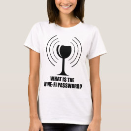 Wine-Fi-wachtwoord Funny Wine Glass WiFi Waves T-shirt