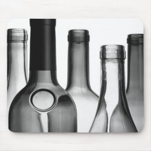 Wine Fles Computer Mousepad Muismat (Voorkant)