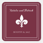 Wine Fleur de Lis Wedding Stickers (Voorkant)