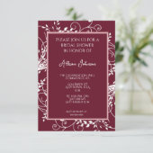 Wine Flourish Bridal Shower Invitation Kaart (Staand voorkant)