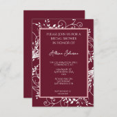 Wine Flourish Bridal Shower Invitation Kaart (Voorkant / Achterkant)