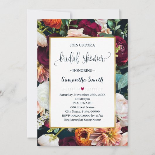 Wine Flowers Vrijgezellenfeest Navy Weddenschap Kaart (Voorkant)