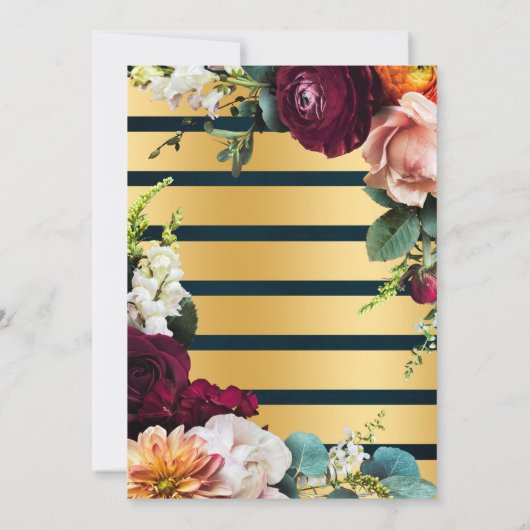 Wine Flowers Vrijgezellenfeest Navy Weddenschap Kaart (Achterkant)