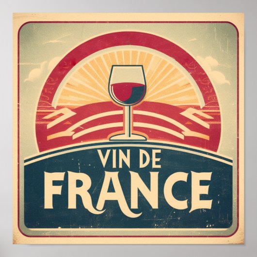 wine, Frankrijk, french, vintage, red wine Poster (Voorkant)