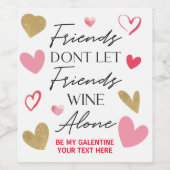 Wine friends Valentine day Wine label Wijn Etiket (Enkel label)