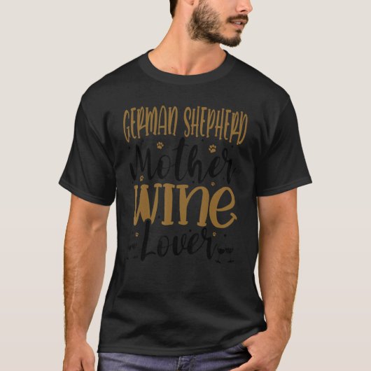 Wine German Shepherd moeder T-shirt (Voorkant)