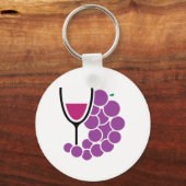 Wine Glass And Grapes Sleutelhanger (Voorkant)