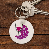 Wine Glass And Grapes Sleutelhanger