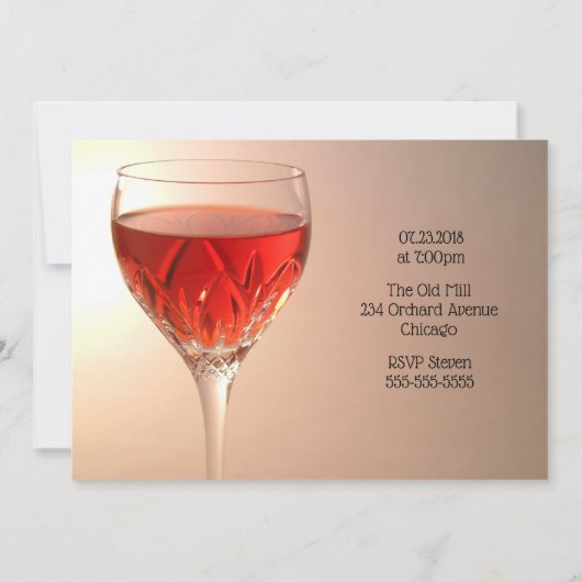 Wine Glass Birthday Kaart (Achterkant)