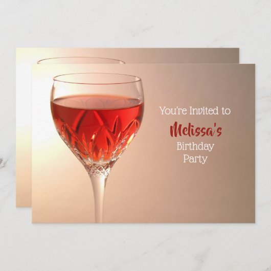 Wine Glass Birthday Kaart (Voorkant / Achterkant)