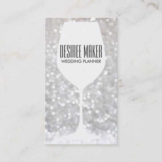 Wine Glass | Bokeh Visitekaartje (Voorkant)