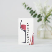 Wine Glass | Brush Stroke Moderne wijngaard Visitekaartje (Staand voorkant)