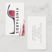 Wine Glass | Brush Stroke Moderne wijngaard Visitekaartje (Voorkant / Achterkant)