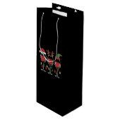 Wine Glass Christmas Lights Xmas Holiday Drinking Wijn Cadeautas (Voorkant Gekanteld)