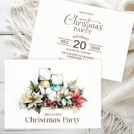 Wine Glass Christmas Party Kaart
