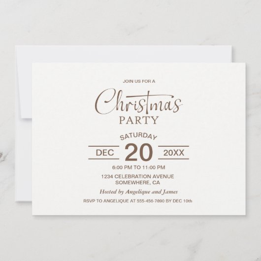 Wine Glass Christmas Party Kaart (Achterkant)