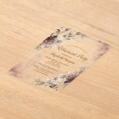 Wine Glass Dark Roses Retirement Acryl Uitnodigingen (Laagn)