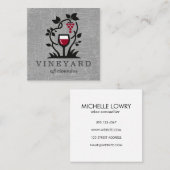 Wine Glass | Druivenstokken Vierkante Visitekaartje (Voorkant / Achterkant)