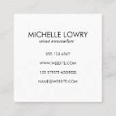 Wine Glass | Druivenstokken Vierkante Visitekaartje (Achterkant)