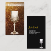 Wine Glass Golden Background Visitekaartje (Voorkant / Achterkant)