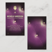 Wine Glass | Paarse Button gestoffeerde opvulling Visitekaartje (Voorkant / Achterkant)