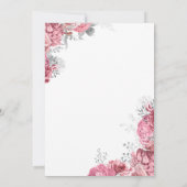 Wine Glass Pink Roses Bridal Luncheon Kaart (Achterkant)