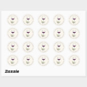 Wine Glass Return-adres Ronde Sticker (Vel)