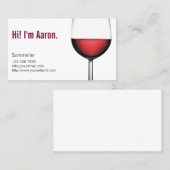 Wine Glass Sommelier Bartender Visitekaartje (Voorkant / Achterkant)