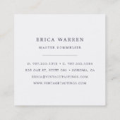 Wine Glass | Sommelier of Wine Industry Vierkante Visitekaartje (Achterkant)