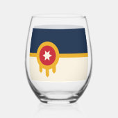 Wine Glass with flag of Tulsa City, USA Wijnglas Zonder Voet (Achterkant)