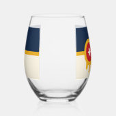 Wine Glass with flag of Tulsa City, USA Wijnglas Zonder Voet (Links)