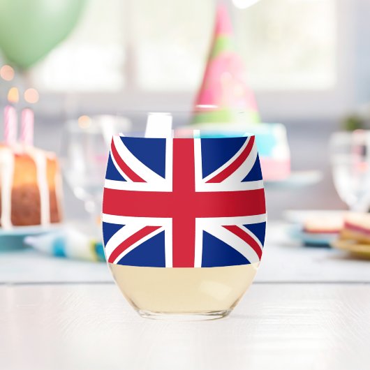 Wine Glass with flag of United Kingdom Wijnglas Zonder Voet (Insitu (Verjaardag))