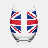 Wine Glass with flag of United Kingdom Wijnglas Zonder Voet (Links)
