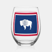 Wine Glass with flag of Wyoming, USA Wijnglas Zonder Voet (Achterkant)