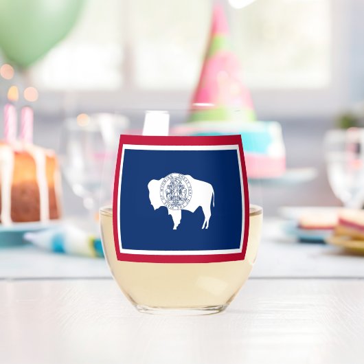 Wine Glass with flag of Wyoming, USA Wijnglas Zonder Voet (Insitu (Verjaardag))