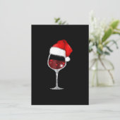 Wine Glass Xmas T-shirt Kerstwijn houdt van Santa  Kaart (Staand voorkant)