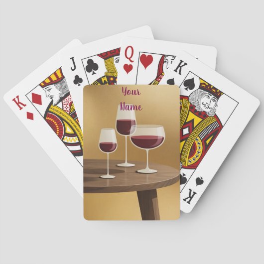 Wine Glasses On Table Your Name Card Deck  Pokerkaarten (Achterkant)