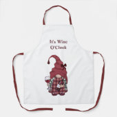Wine Gnome Het is Wine O'Clock Schort (Voorkant)