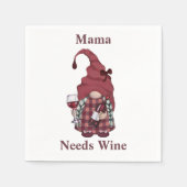 Wine Gnome Mama heeft wijn nodig Personaliseer Fun Servet (Voorkant)